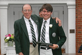 Photo of David Robinson ’51 and his grandson, Ryan Mock ’16. A link to David's story